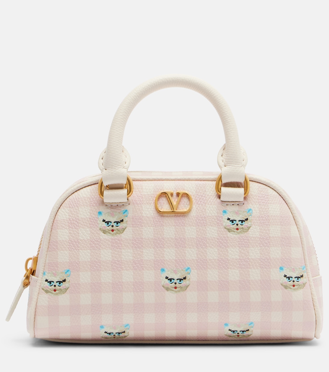 Gingham leather tote bag | Valentino Garavani
