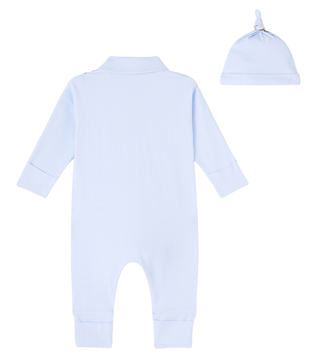 Baby cotton-blend beanie, bib, and onesie set | Burberry Kids