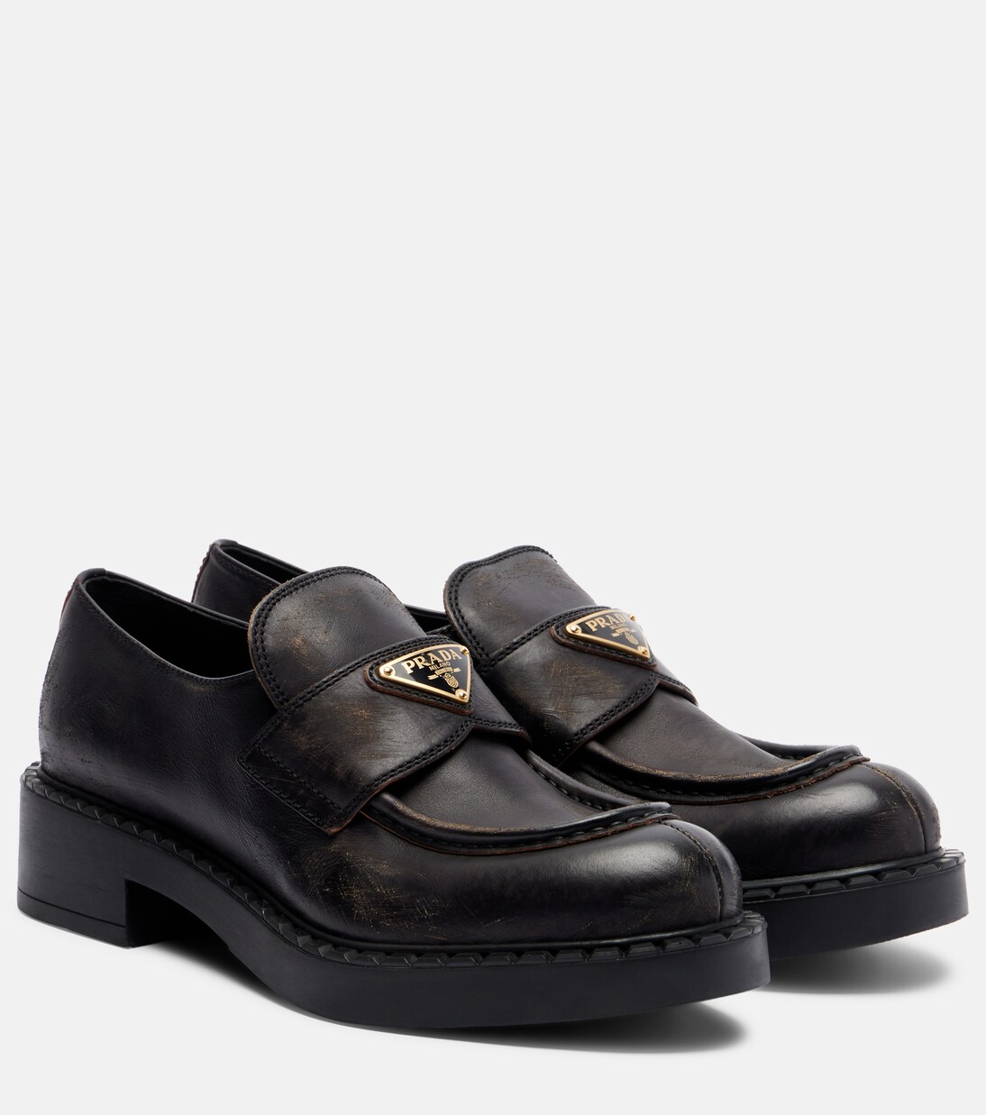 Leather penny loafers | Prada