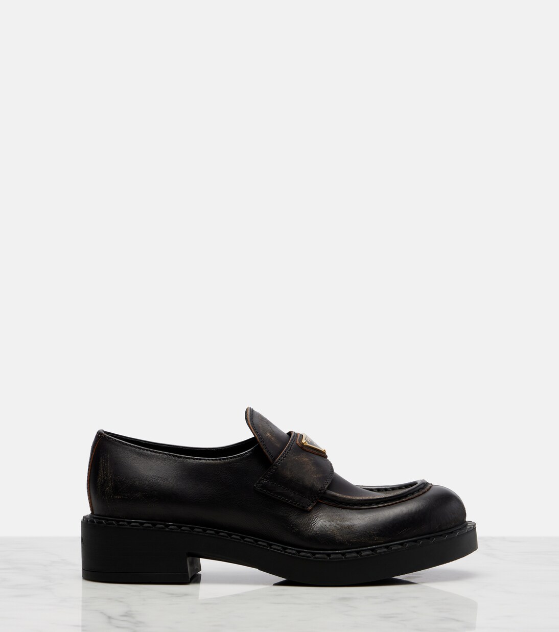 Leather penny loafers | Prada
