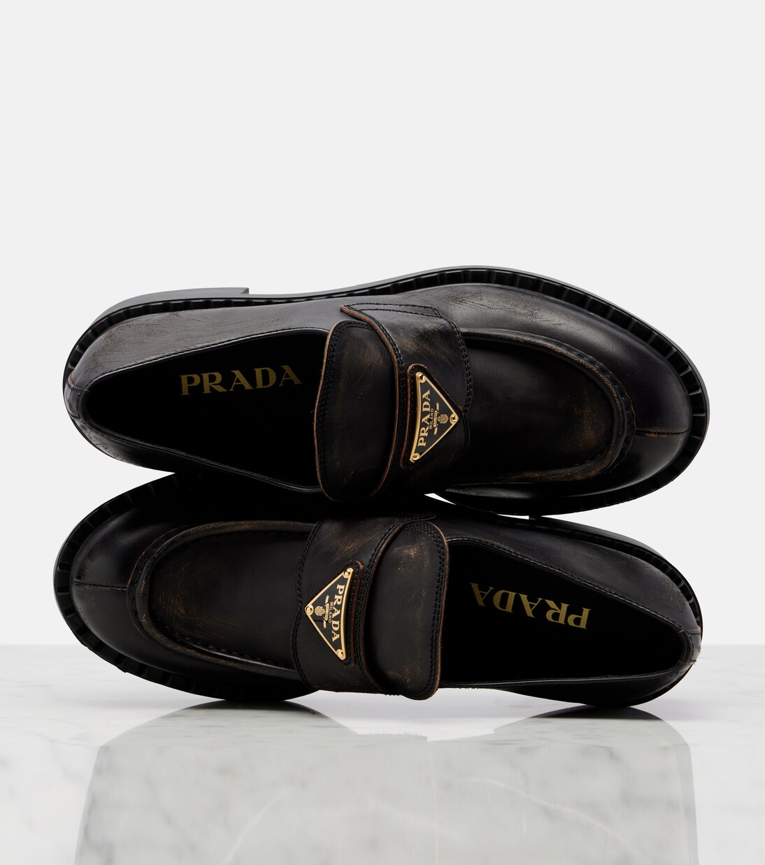 Leather penny loafers | Prada