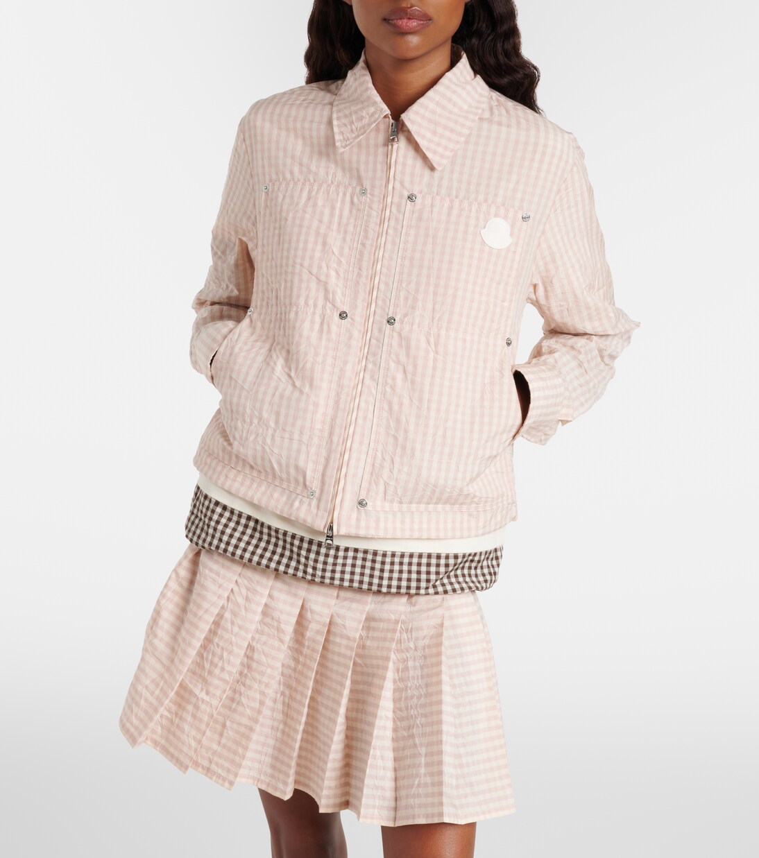 Gingham cotton-blend jacket | Moncler