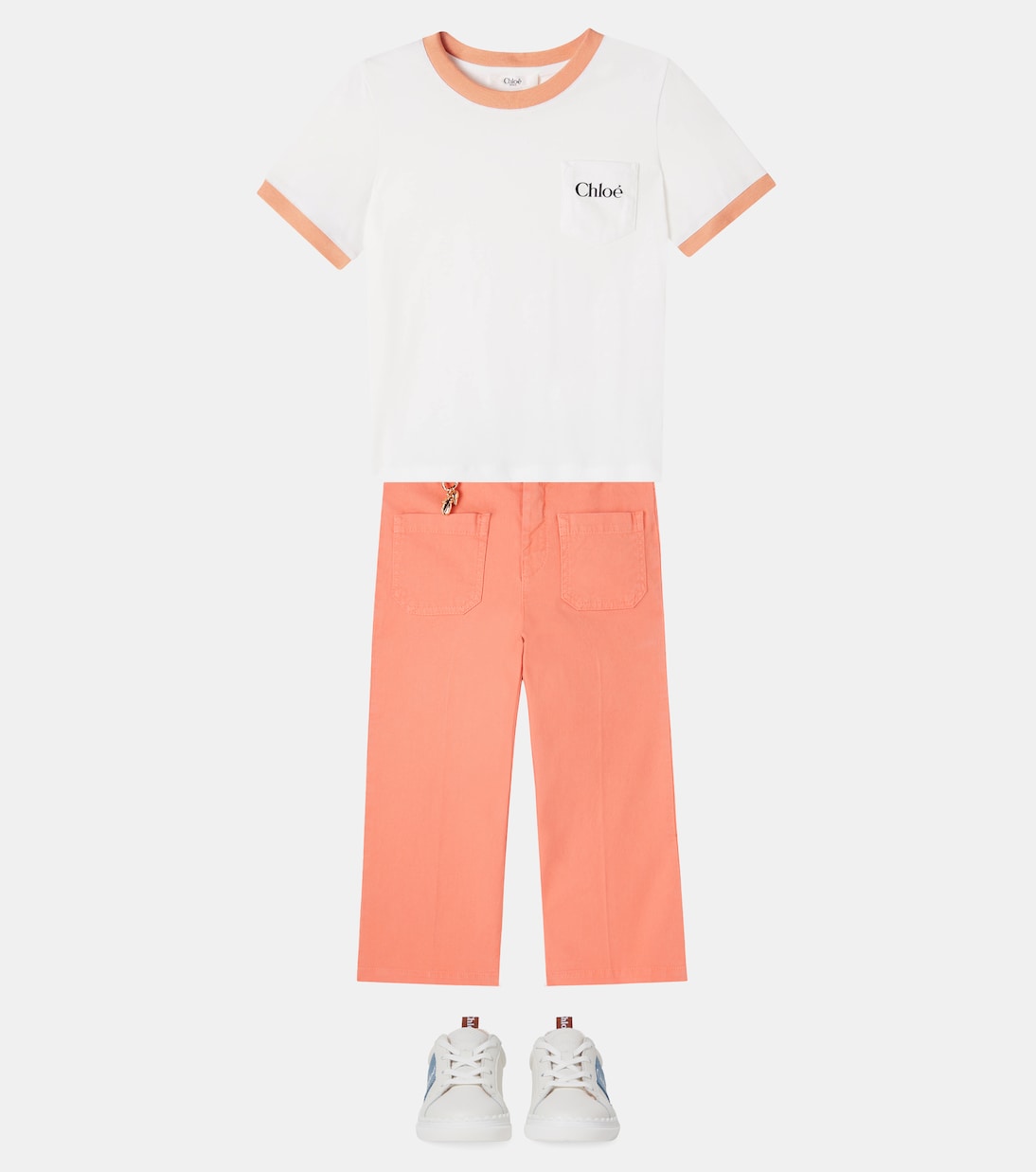 Camiseta de jersey de algodón con logo | Chloé Kids