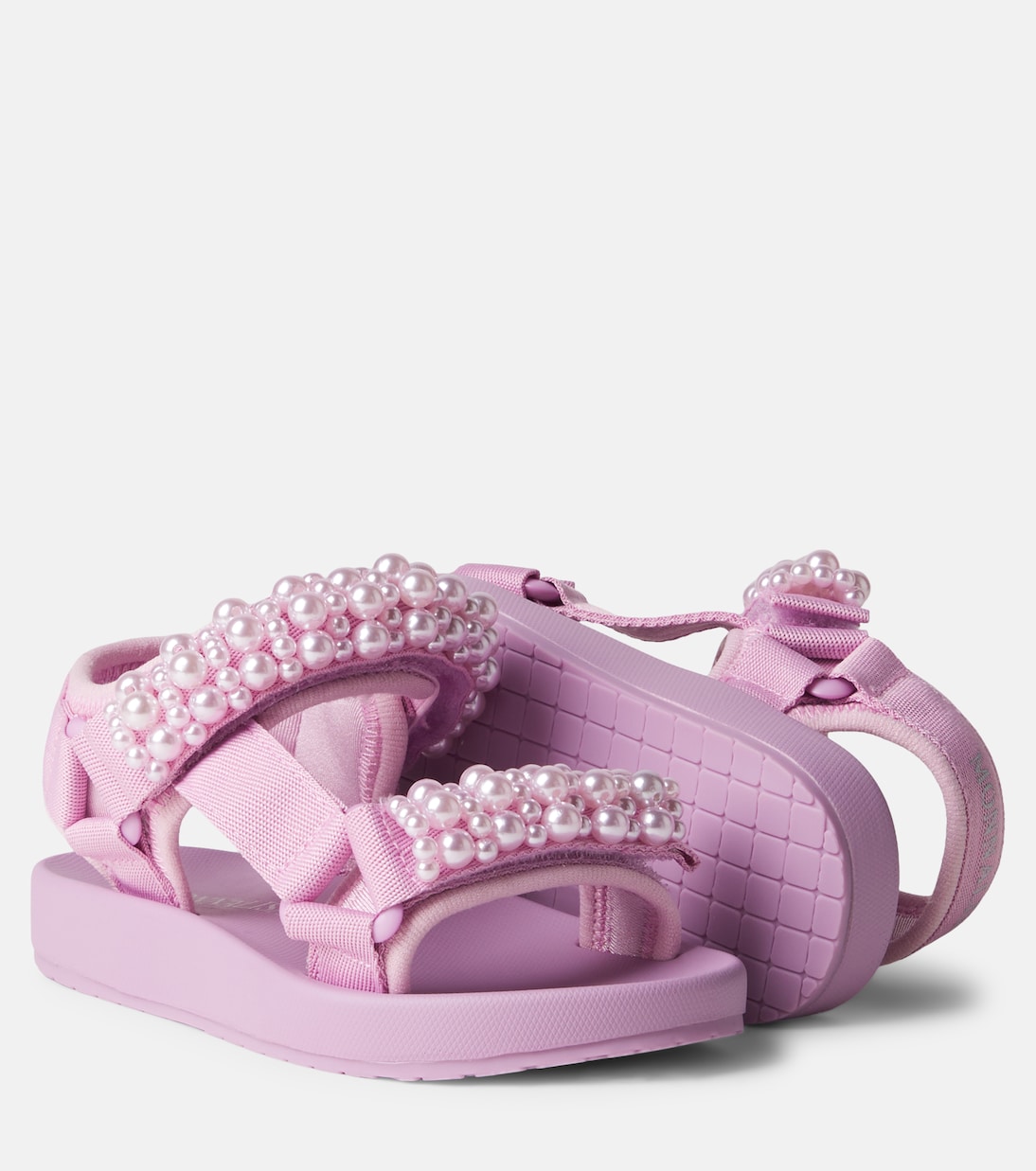 Faux pearl-embellished sandals | Monnalisa