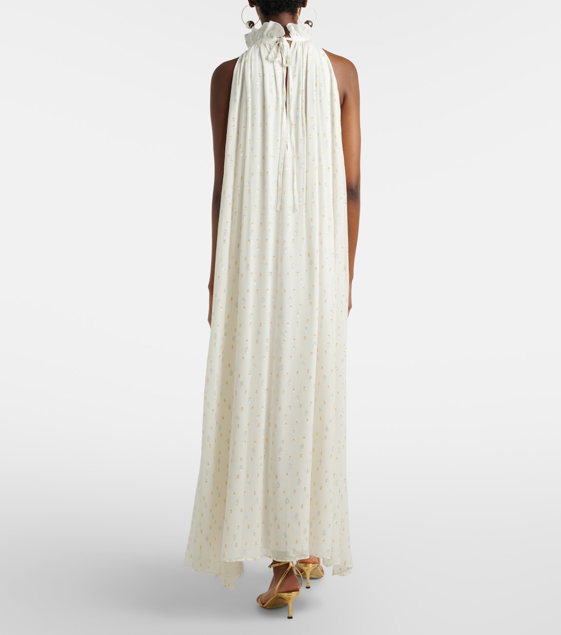 Polka-dot silk-blend maxi dress | Xu Zhi