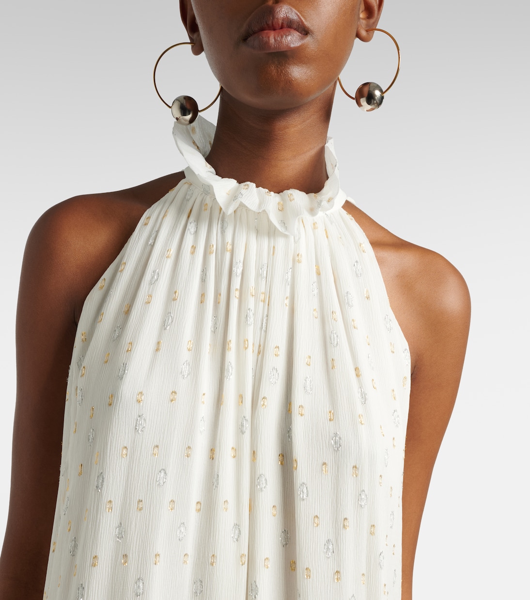 Polka-dot silk-blend maxi dress | Xu Zhi