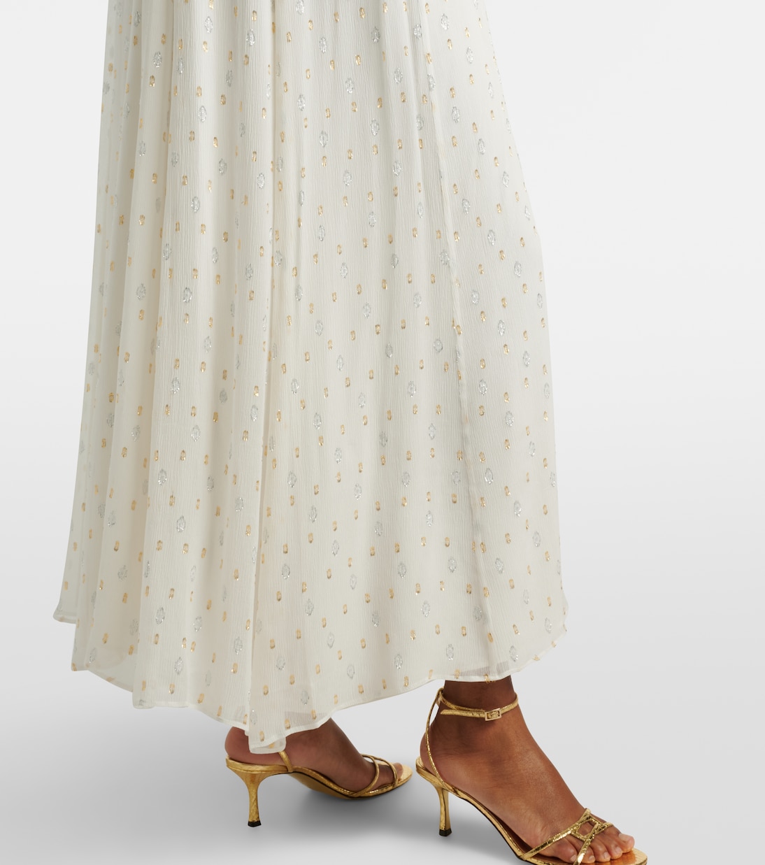 Polka-dot silk-blend maxi dress | Xu Zhi