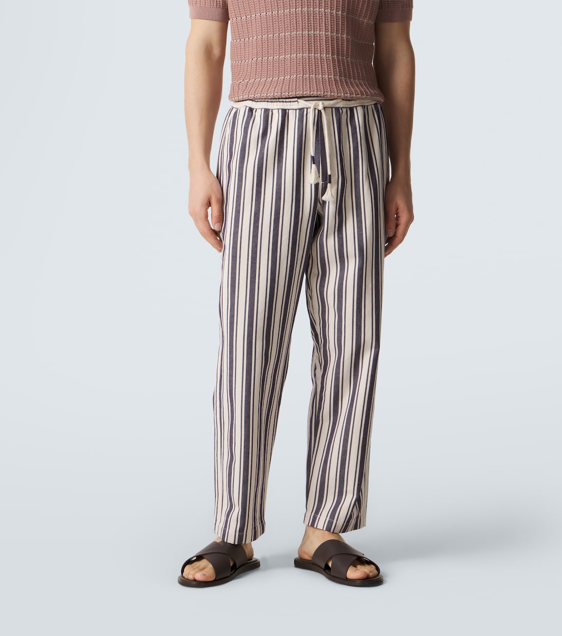 Pantalon droit Sonoran rayé en coton | Orlebar Brown