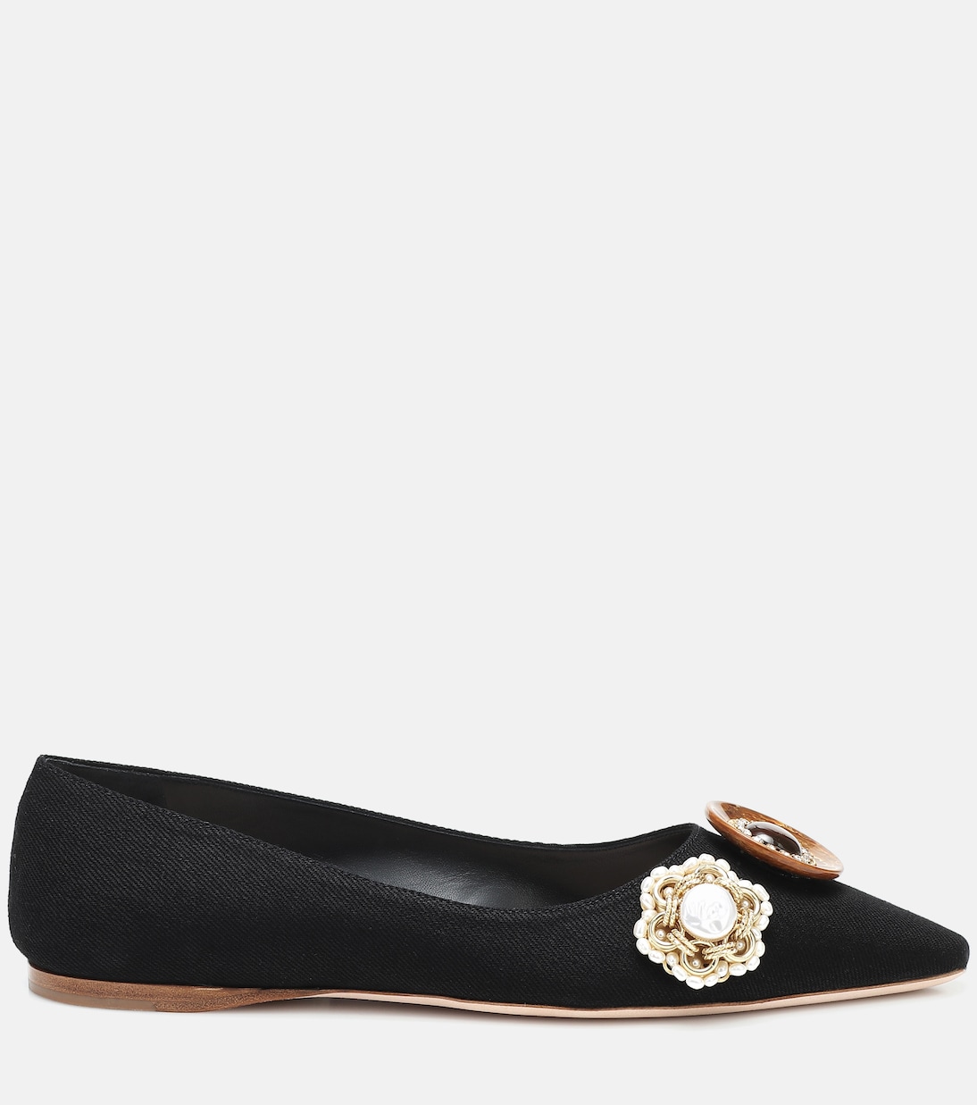 Ballerines en coton à ornements | Miu Miu