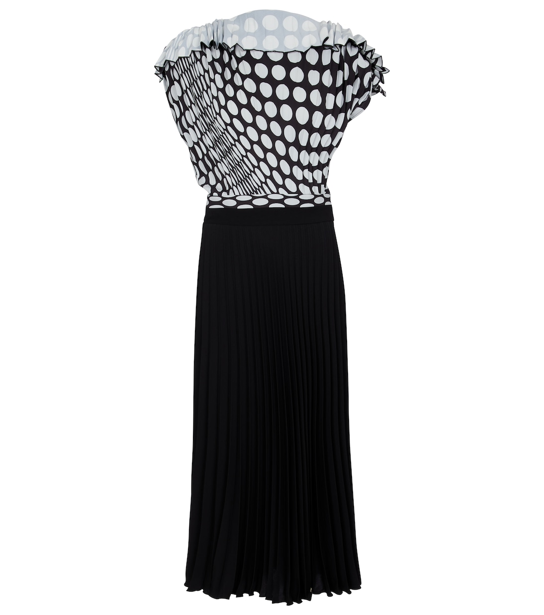 Polka-dot pleated midi dress | MM6 Maison Margiela