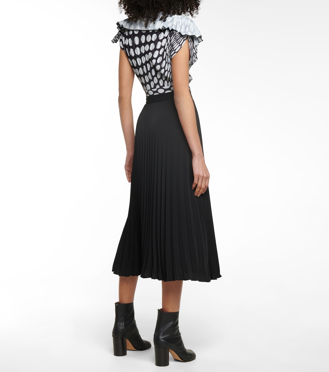Polka-dot pleated midi dress | MM6 Maison Margiela