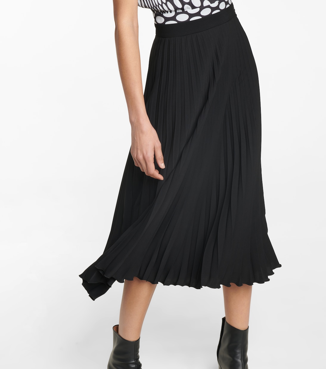 Polka-dot pleated midi dress | MM6 Maison Margiela