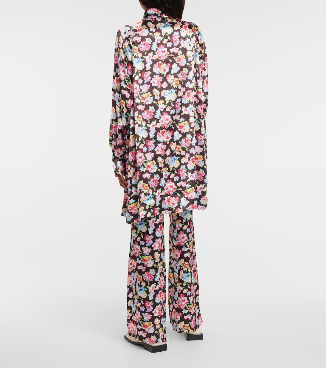 Chemise en satin à fleurs | Ganni