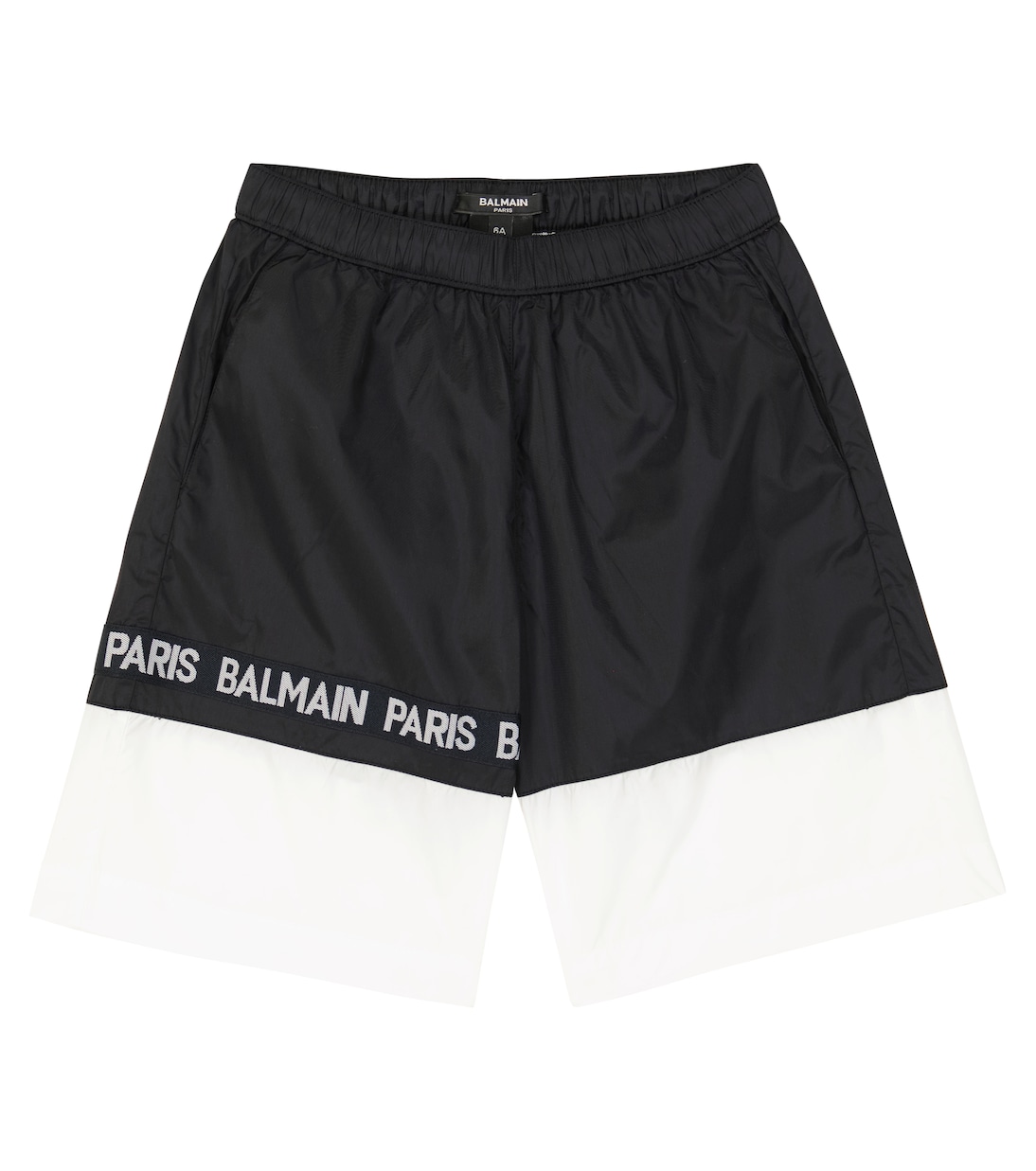 Logo printed colorblock swim shorts | Balmain Kids
