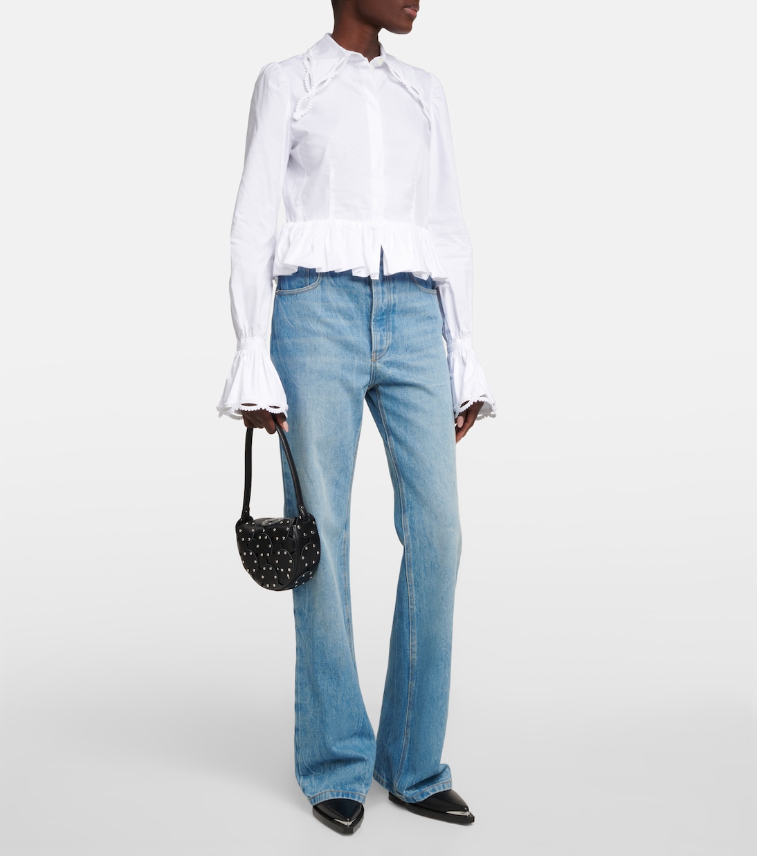 Peplum cotton poplin shirt | Rabanne