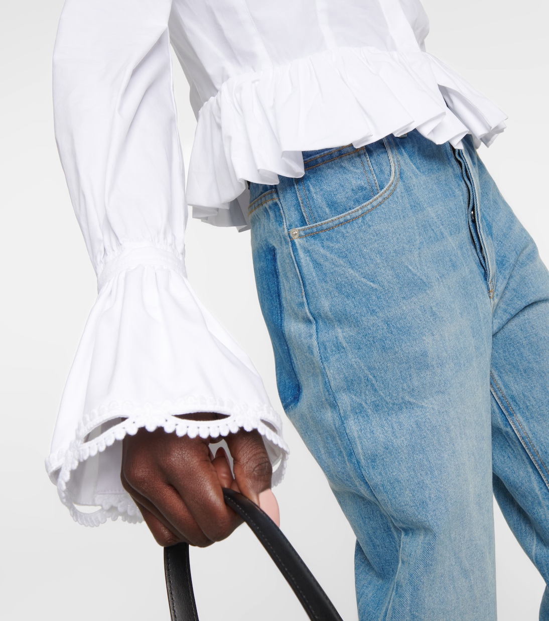 Peplum cotton poplin shirt | Rabanne
