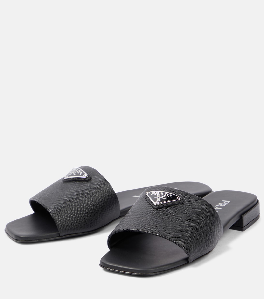 Pantoletten aus Saffiano-Leder | Prada