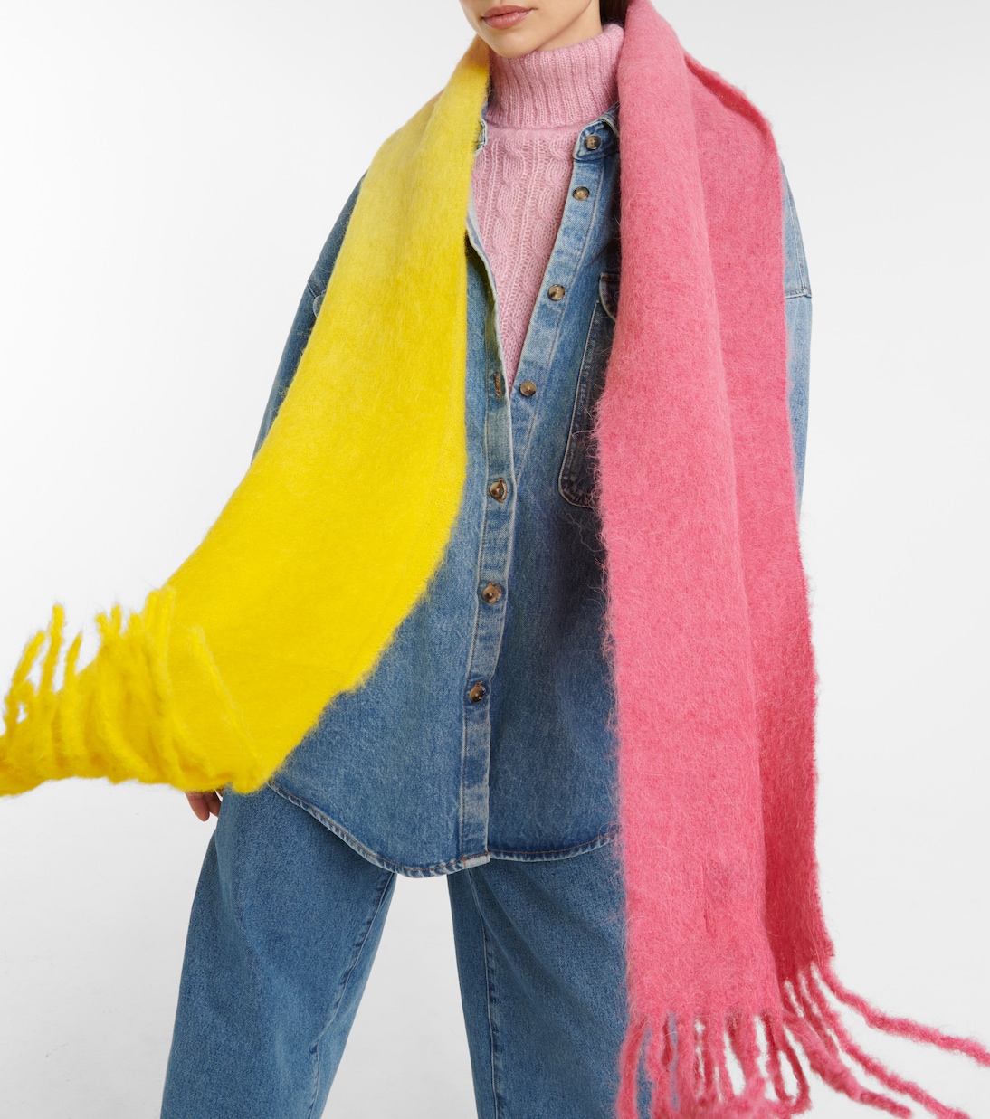 Bufanda en mezcla de mohair ombré | Ganni