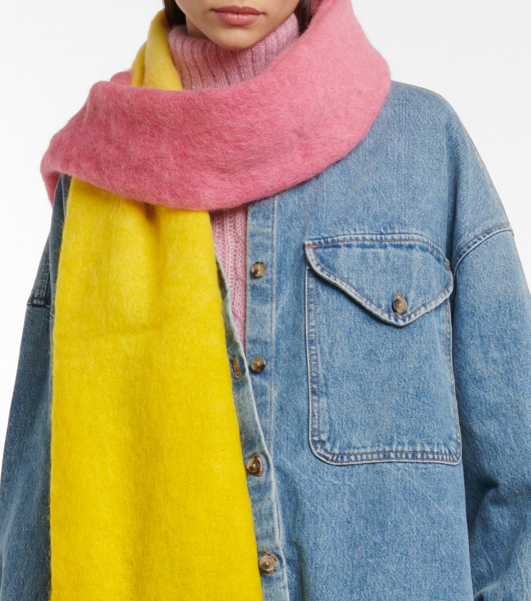 Bufanda en mezcla de mohair ombré | Ganni