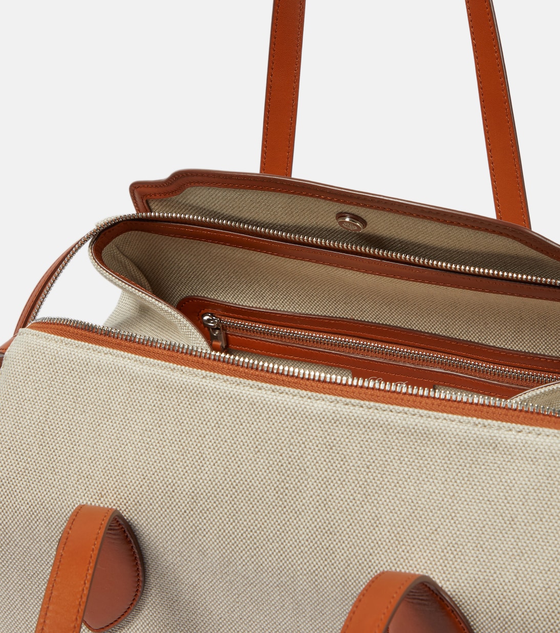 Happy Day Large canvas tote bag in beige - Loro Piana