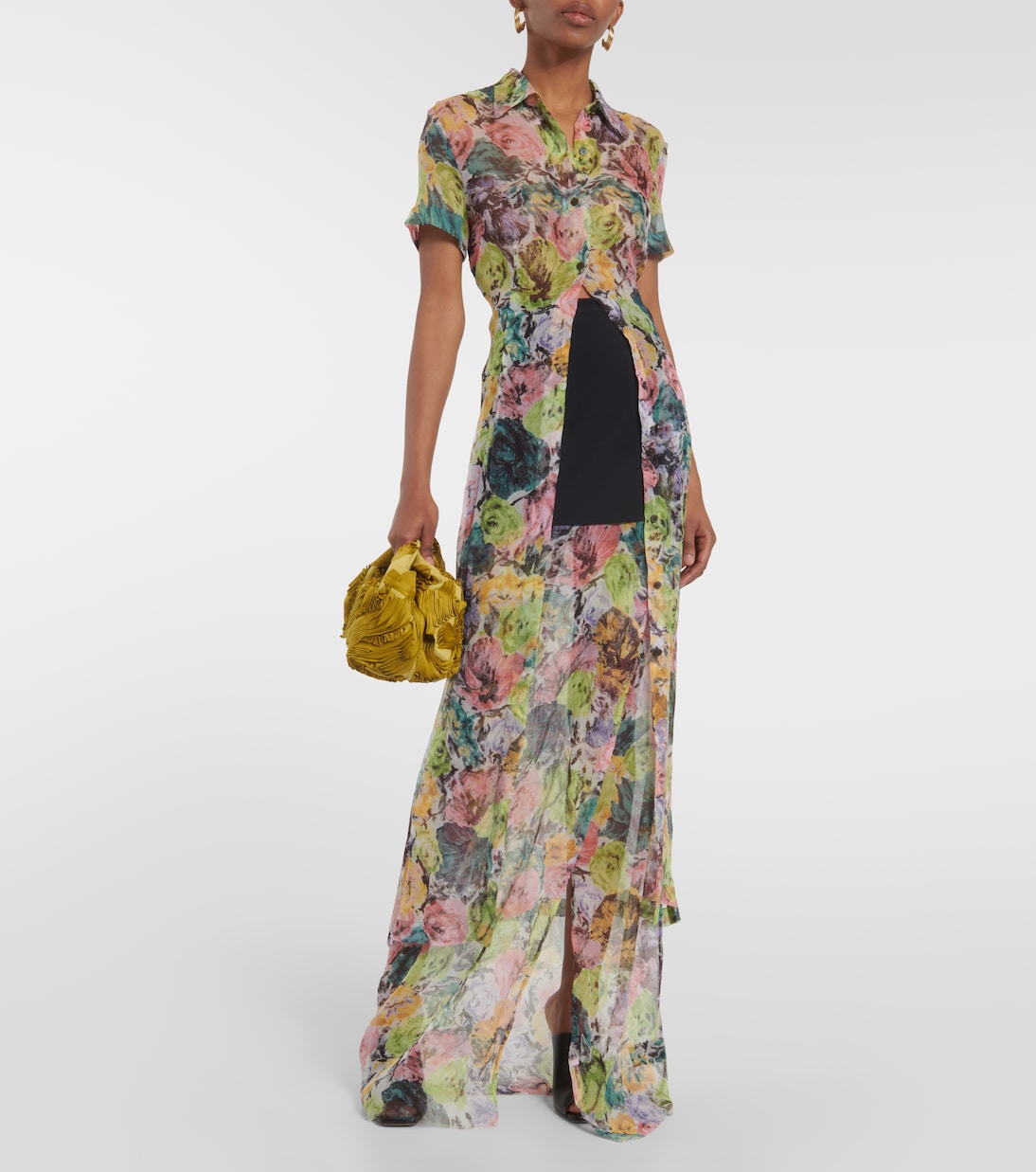 Floral crêpe midi skirt | Dries Van Noten