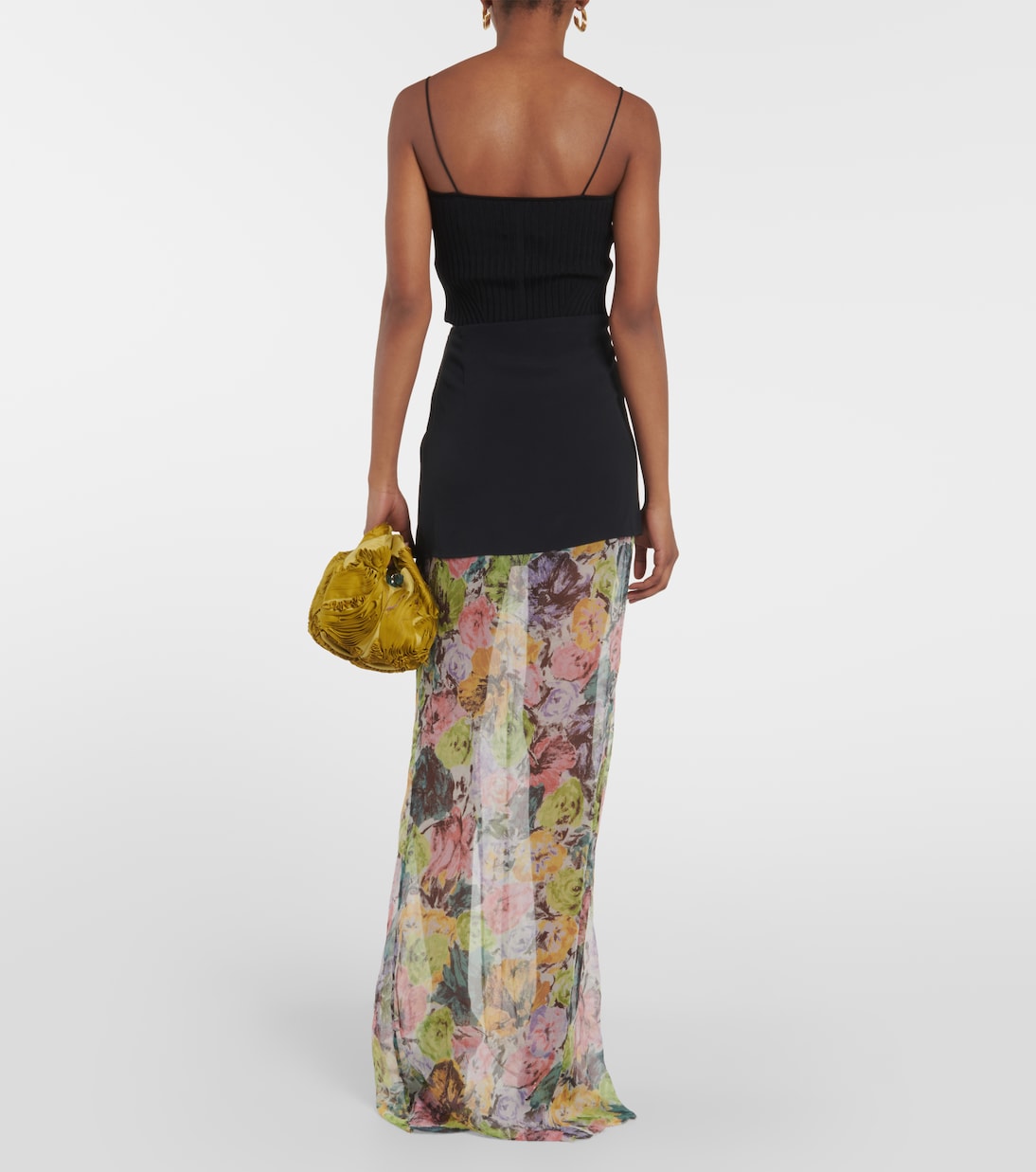 Floral crêpe midi skirt | Dries Van Noten