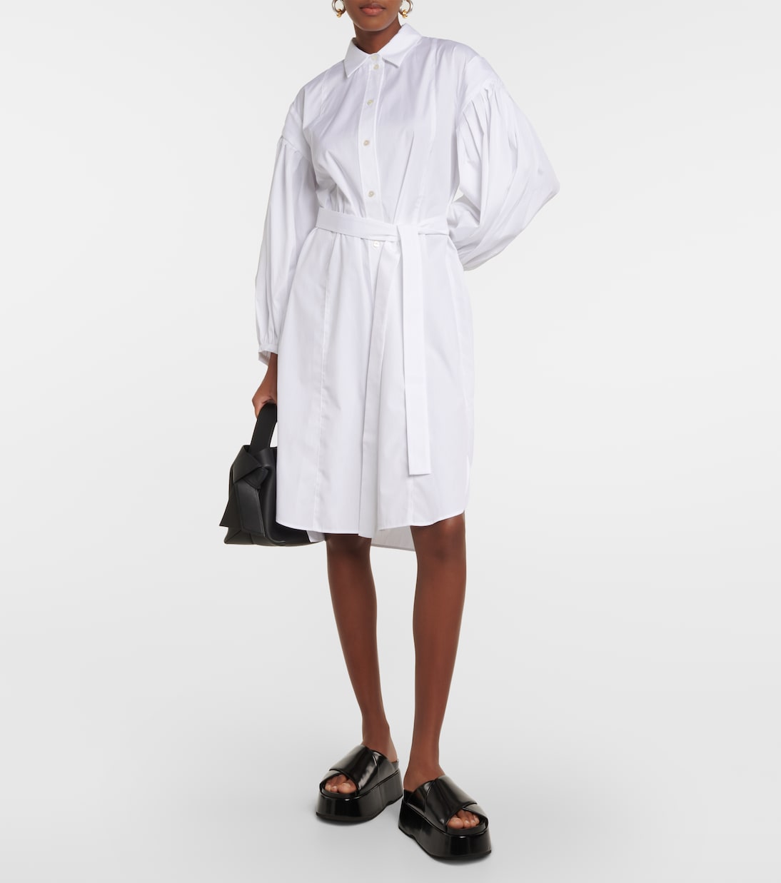 Cotton poplin midi dress | Joseph