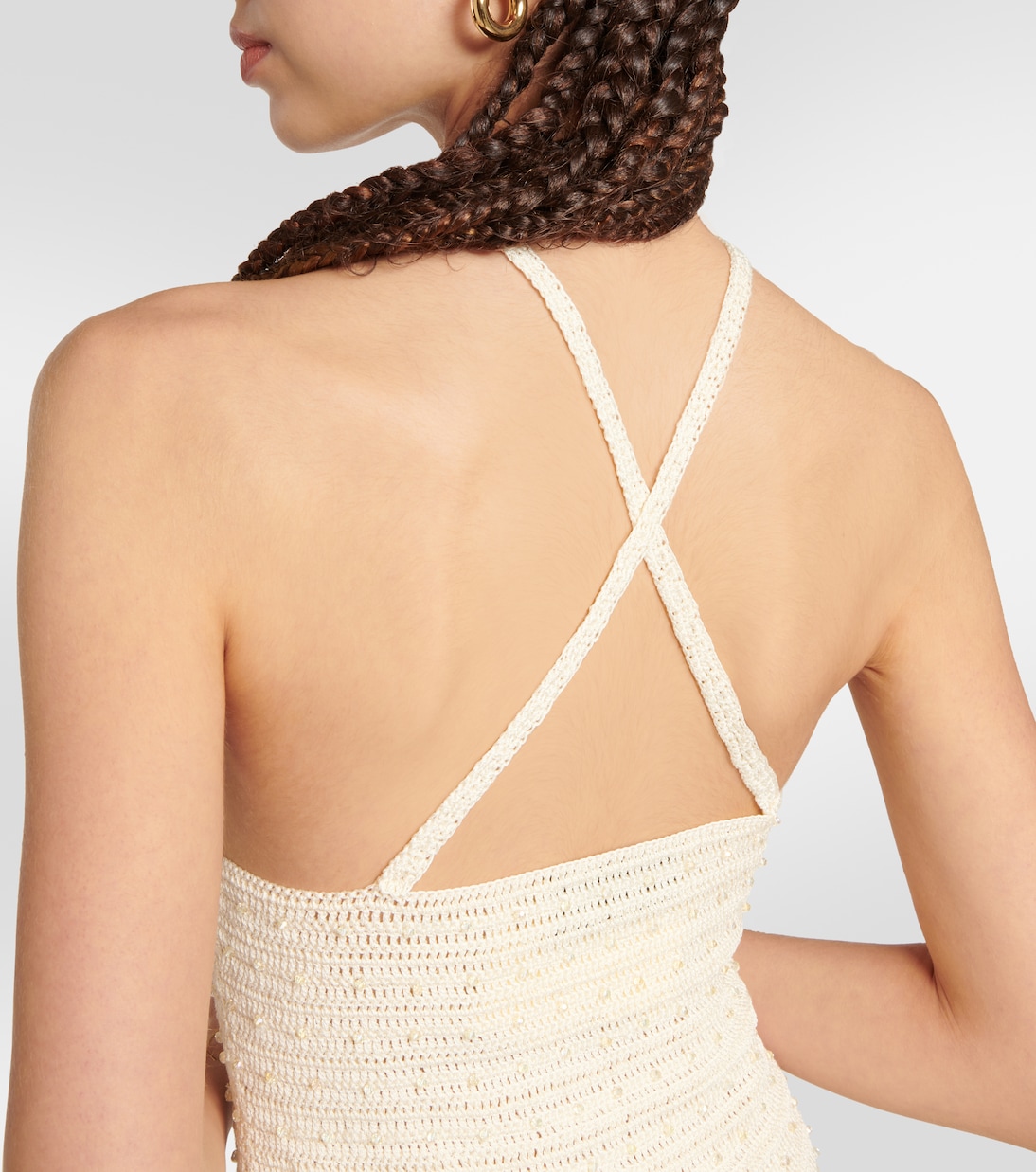 Abito lungo Veluti in crochet con perline | Aya Muse