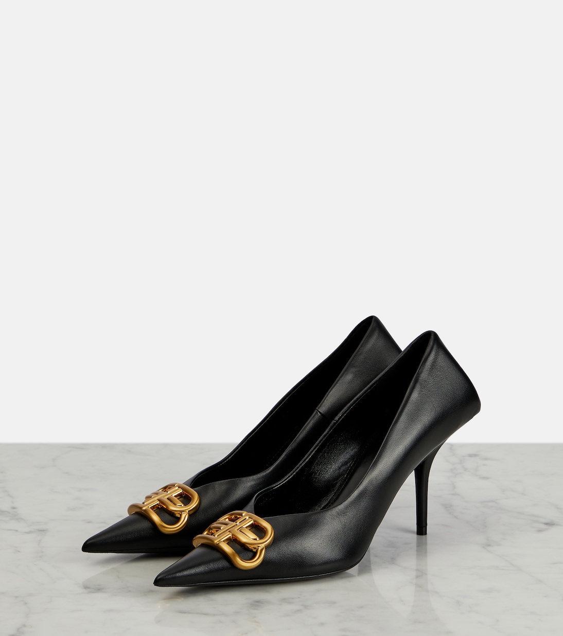 Square Knife BB leather pumps in black Balenciaga Mytheresa