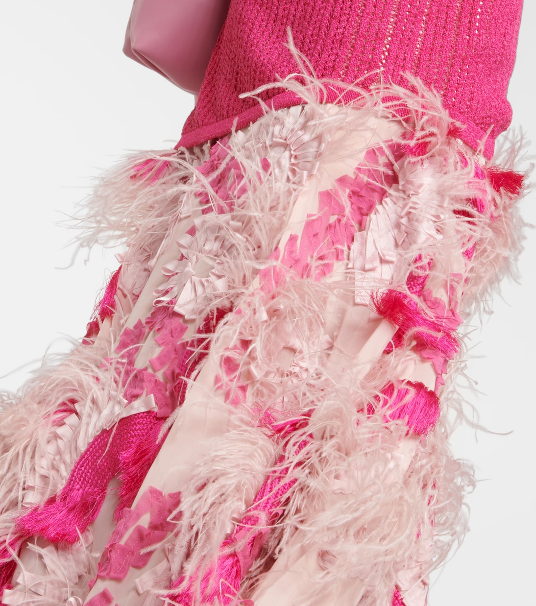 Feather-trimmed embroidered gown | Xu Zhi