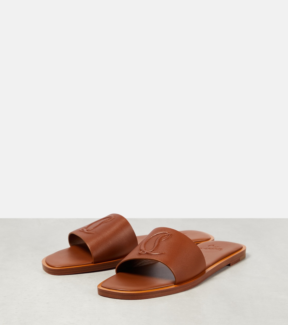 Chanclas de piel con logo | Christian Louboutin