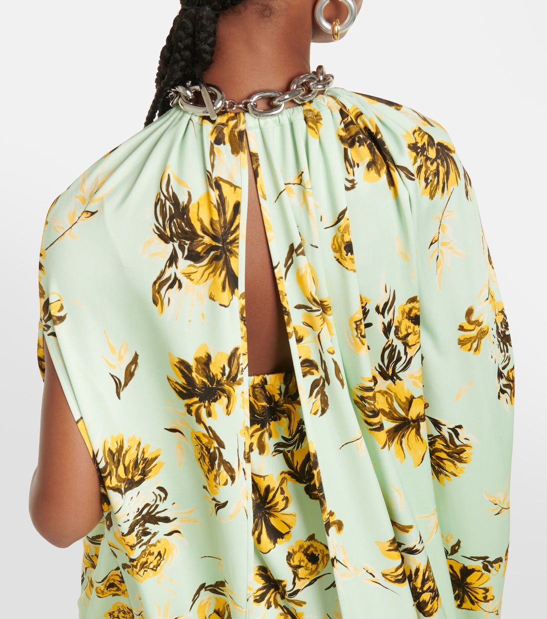 Robe cape midi à fleurs | Jil Sander