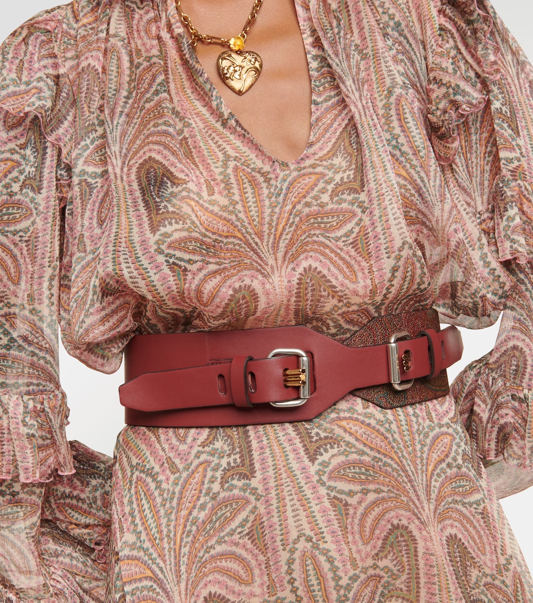 Cintura in pelle con stampa paisley | Etro