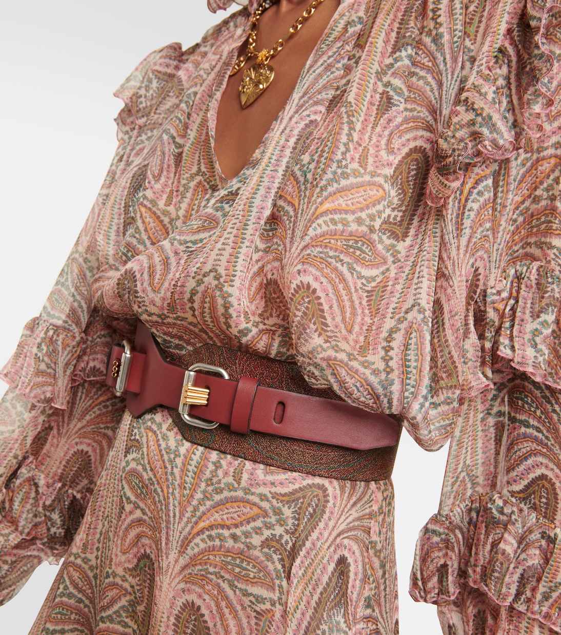 Cintura in pelle con stampa paisley | Etro