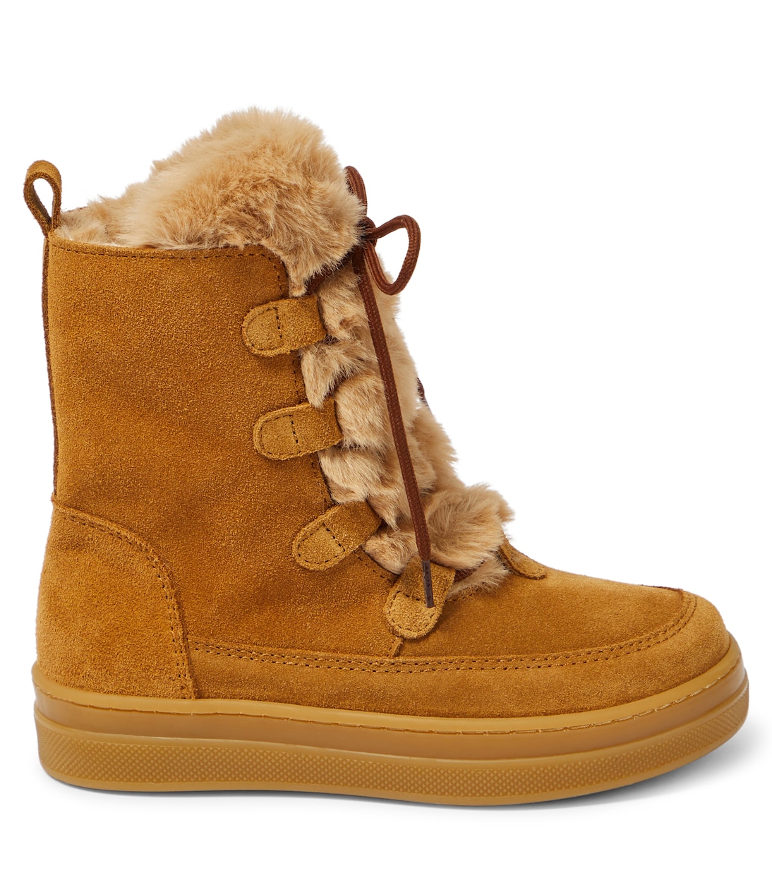 Faux fur-trimmed suede ankle boots | Il Gufo
