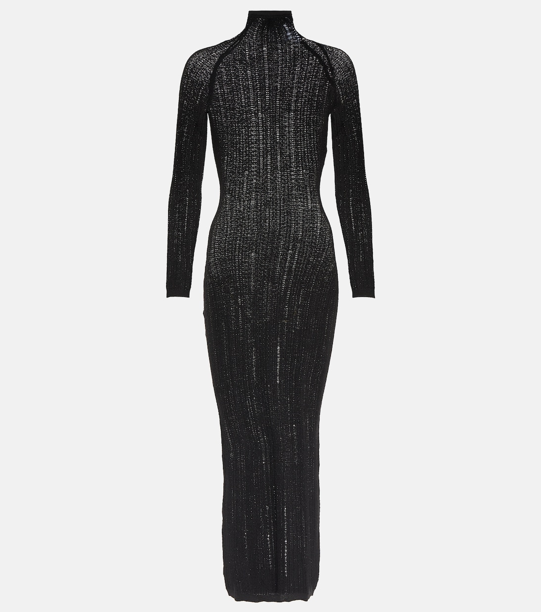 Vestido midi de lana con detalles desgastados estilo Alaïa para jóvenes modernos