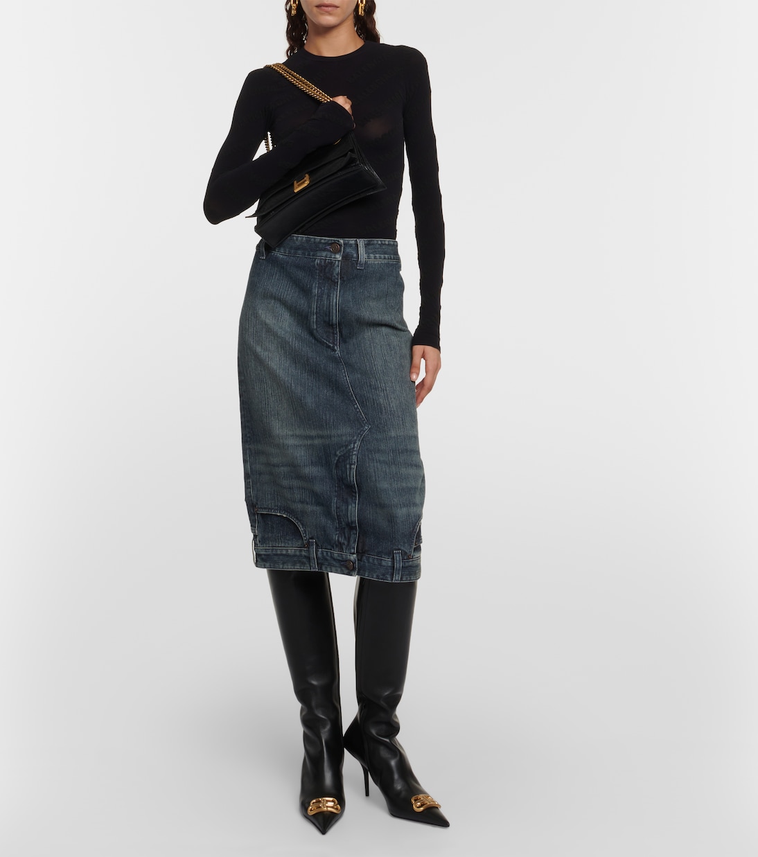 Knife BB leather knee-high boots | Balenciaga