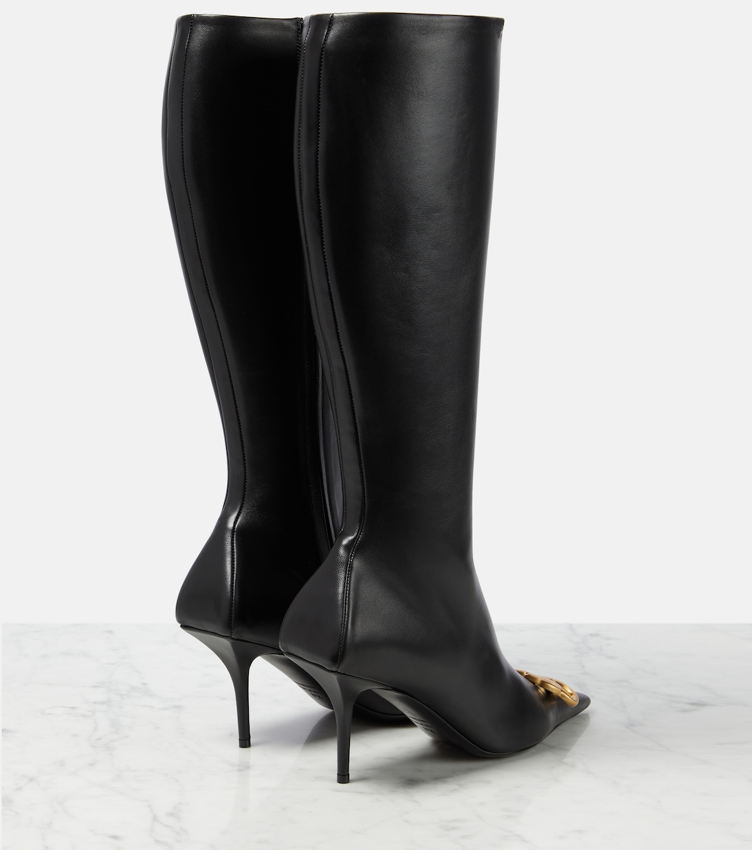 Knife BB leather knee-high boots | Balenciaga