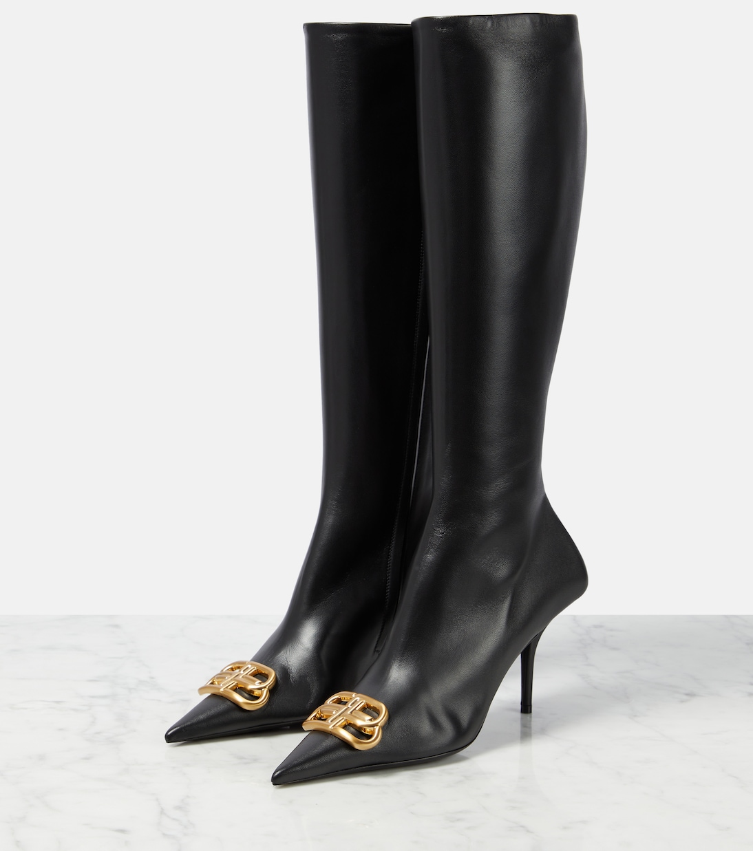 Knife BB leather knee-high boots | Balenciaga