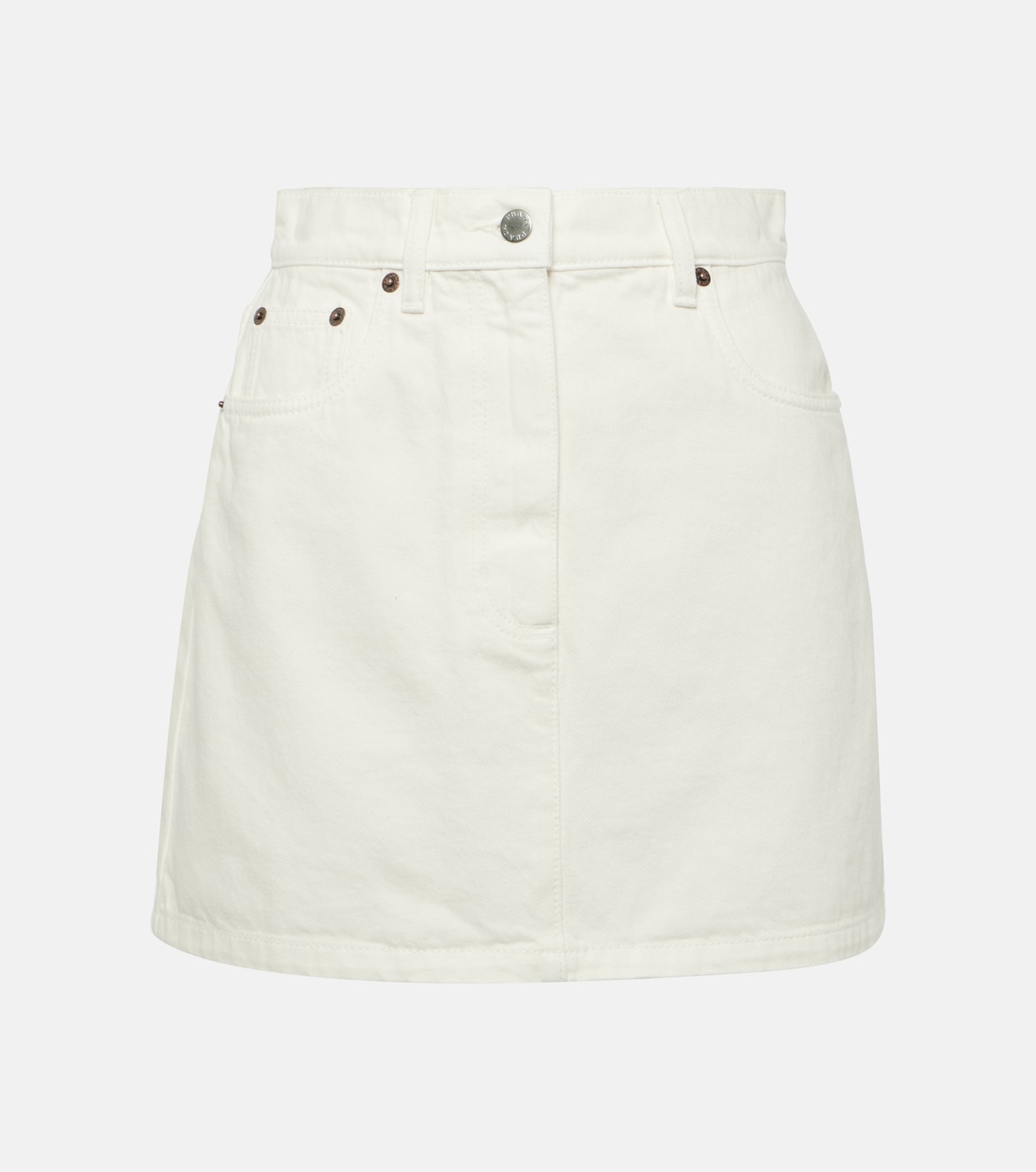 Falda Mini de Denim Alta de Prada para Jóvenes Modernos