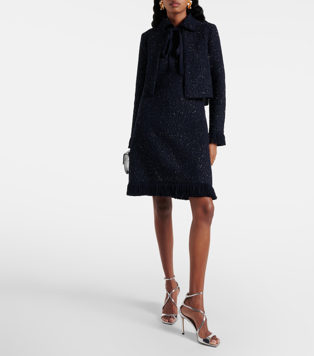Chaqueta de tweed de mezcla de algodón | Oscar de la Renta