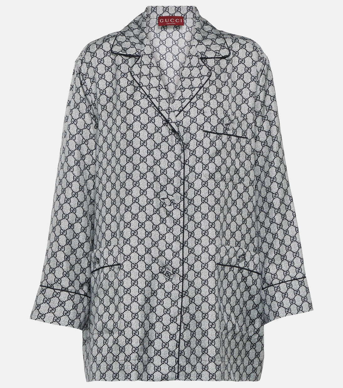 Camisa de Seda Twill Gg de Gucci para Jóvenes Modernos