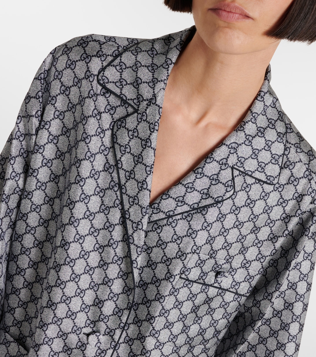 Camisa de Seda Twill Gg de Gucci para Jóvenes Modernos
