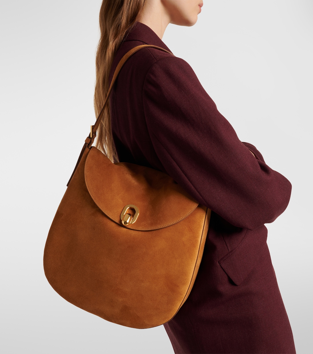 Borsa a spalla Tondo Large in suede | Savette