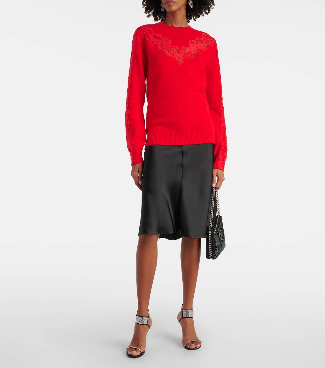 Jersey de lana con ribete de encaje | Stella McCartney
