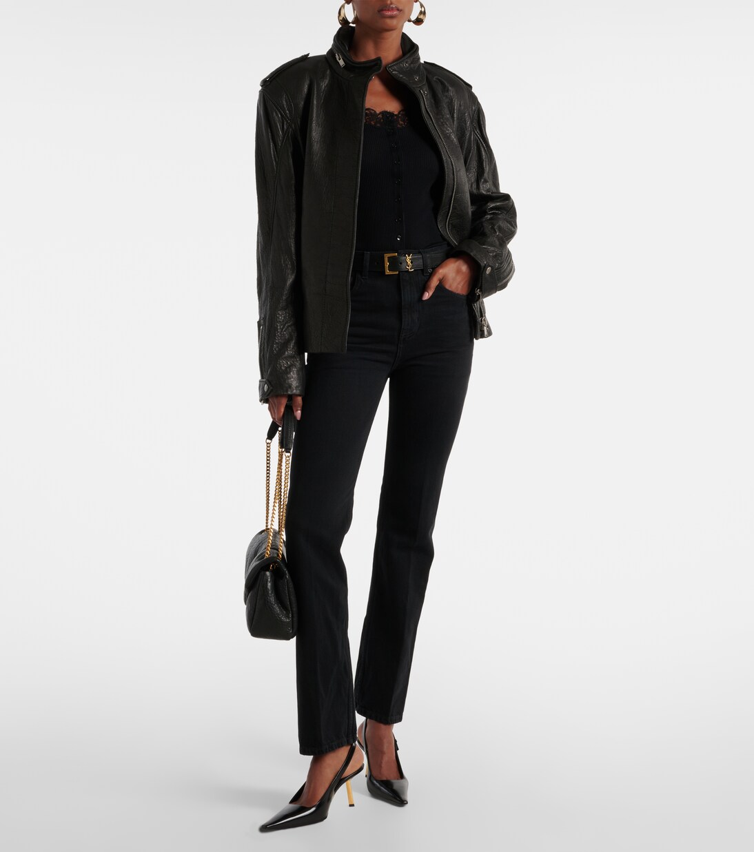 Lace-trimmed wool and silk cardigan | Saint Laurent
