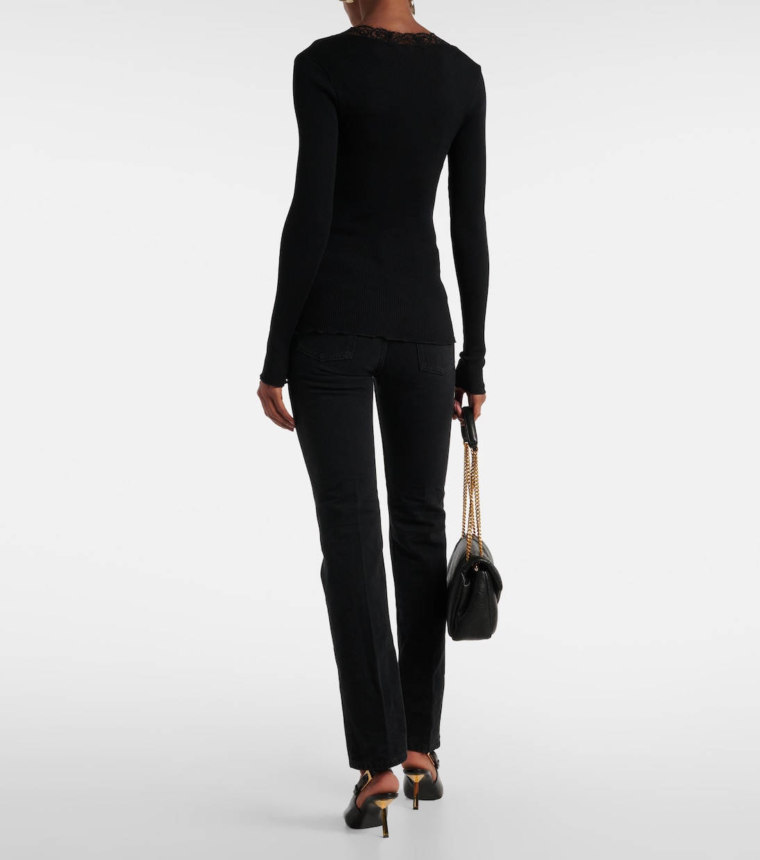 Lace-trimmed wool and silk cardigan | Saint Laurent