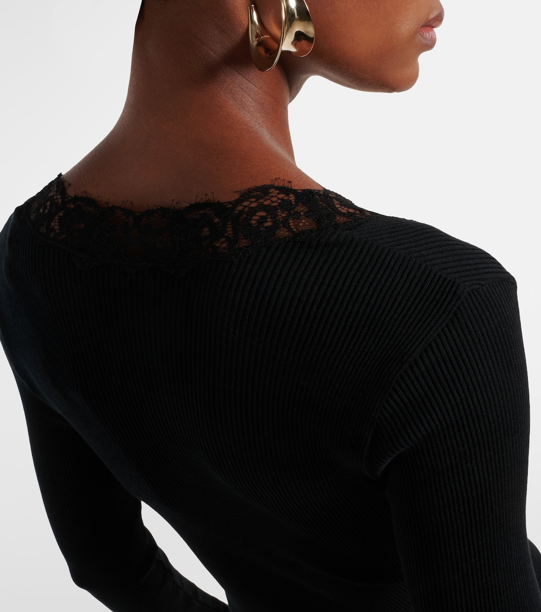 Lace-trimmed wool and silk cardigan | Saint Laurent