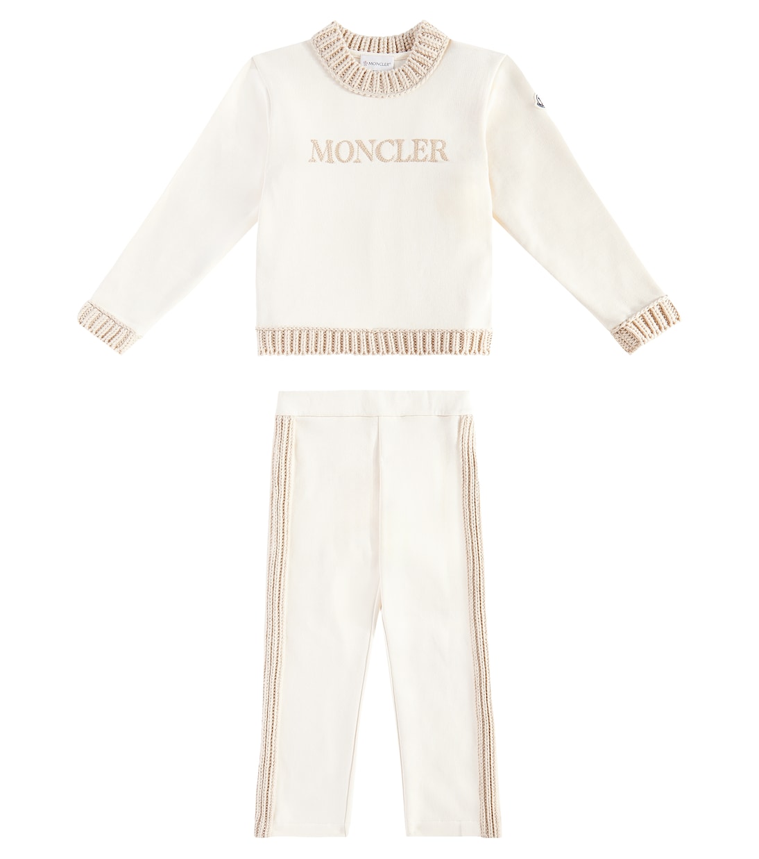 Logo wool and cotton sweater and sweatpants set | Moncler Enfant