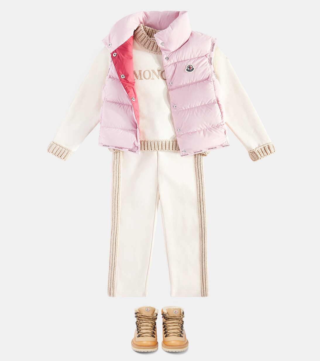 Logo wool and cotton sweater and sweatpants set | Moncler Enfant